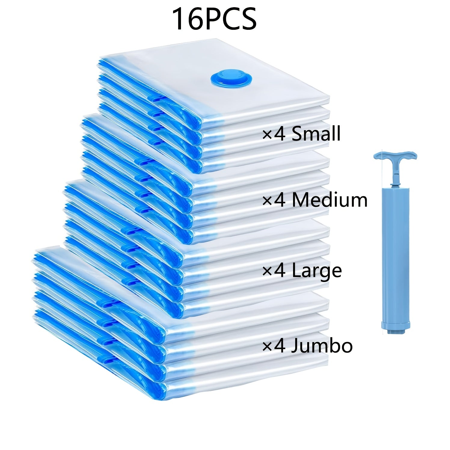 Bags for Vacuum Sealing Clothes for Travel, Compression Bags for Saving Space for Garments, Pillows, Comforters, And Blankets, Includes a Sealer for Clothing Storage And a Hand Pump