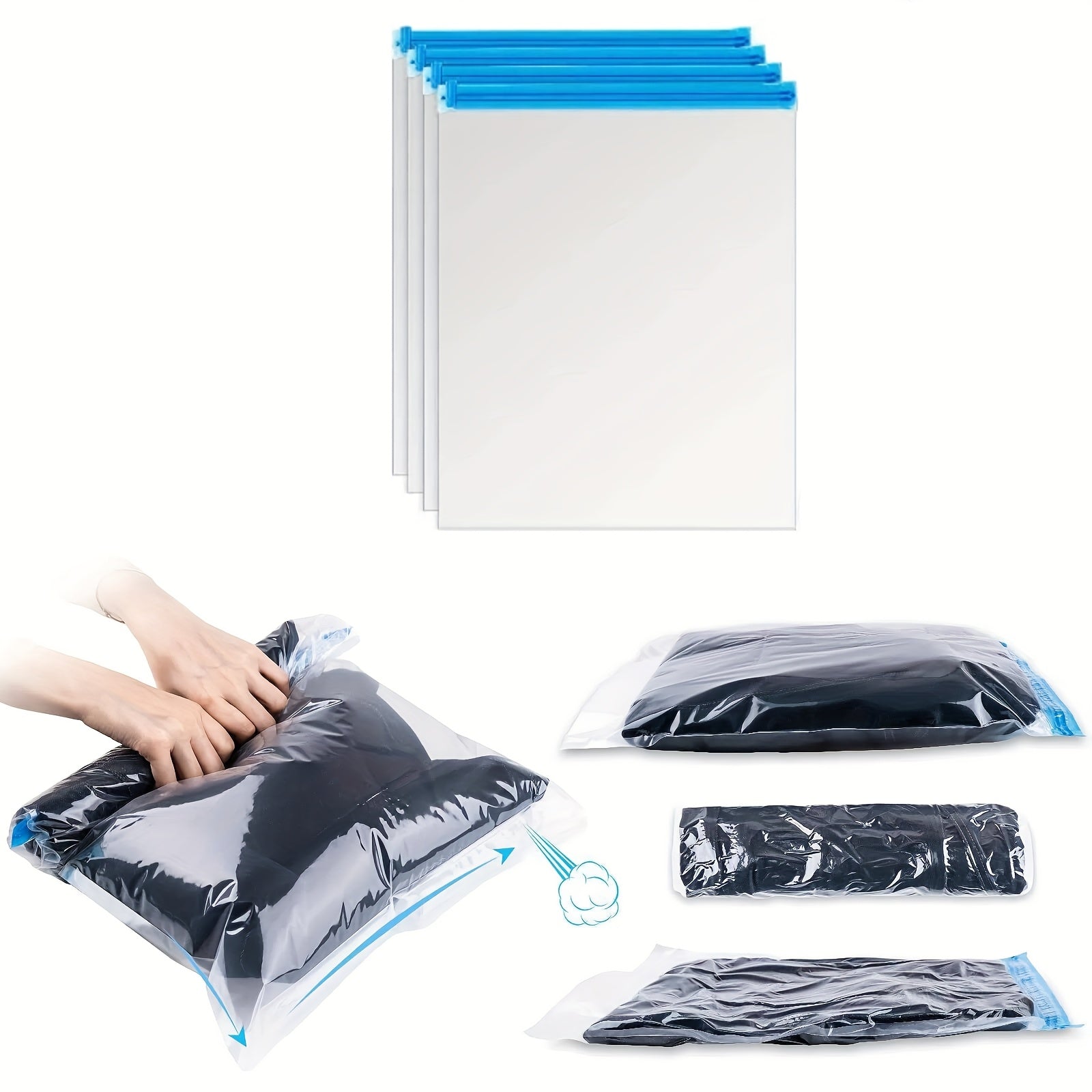 Spacesaver Vacuum Storage Bags with Air Pump - Vacuum Seal Bags for Clothing, Comforters, Blankets - Reusable Compression Bags for Travel, Moving, Organization - 4S, 157.48inch, 1.06gal, 4Jumbo Sizes 1x Pump- Pack Of 21,, Pack Of 20