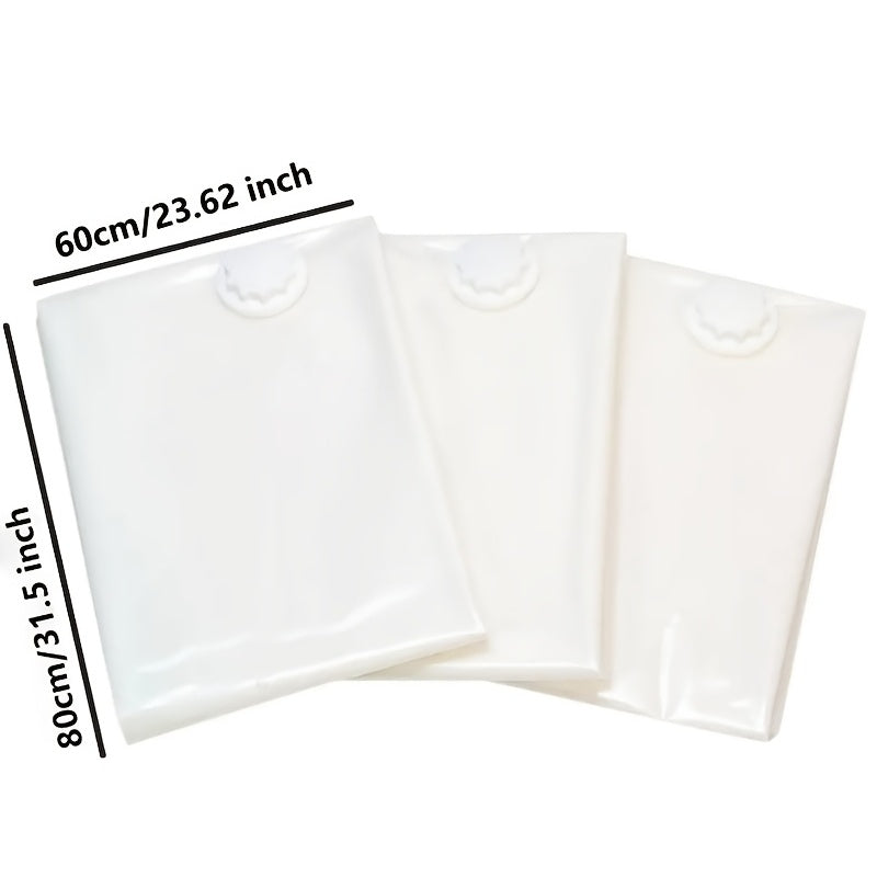 Set of 5 Large Vacuum Storage Bags with a Manual Pump - Protects Against Dust And Moisture, Features a Zipper Closure - Ideal for Clothing, Bedding, Dorm Rooms, And Moving, a Must-Have for Relocation. Zippered Storage Bag. Secure Closure