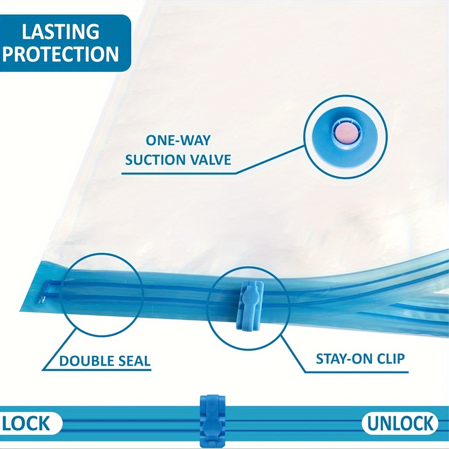 Vacuum Storage Bags Jumbo Vacuum Storage Bags, Vacuum Seal Bags for Clothing, Travel Space Saver Bags for Luggage Clothes Pillows Comforters Blankets Bedding 8pcs 10pcs 12pcs 20pcs 30pcs