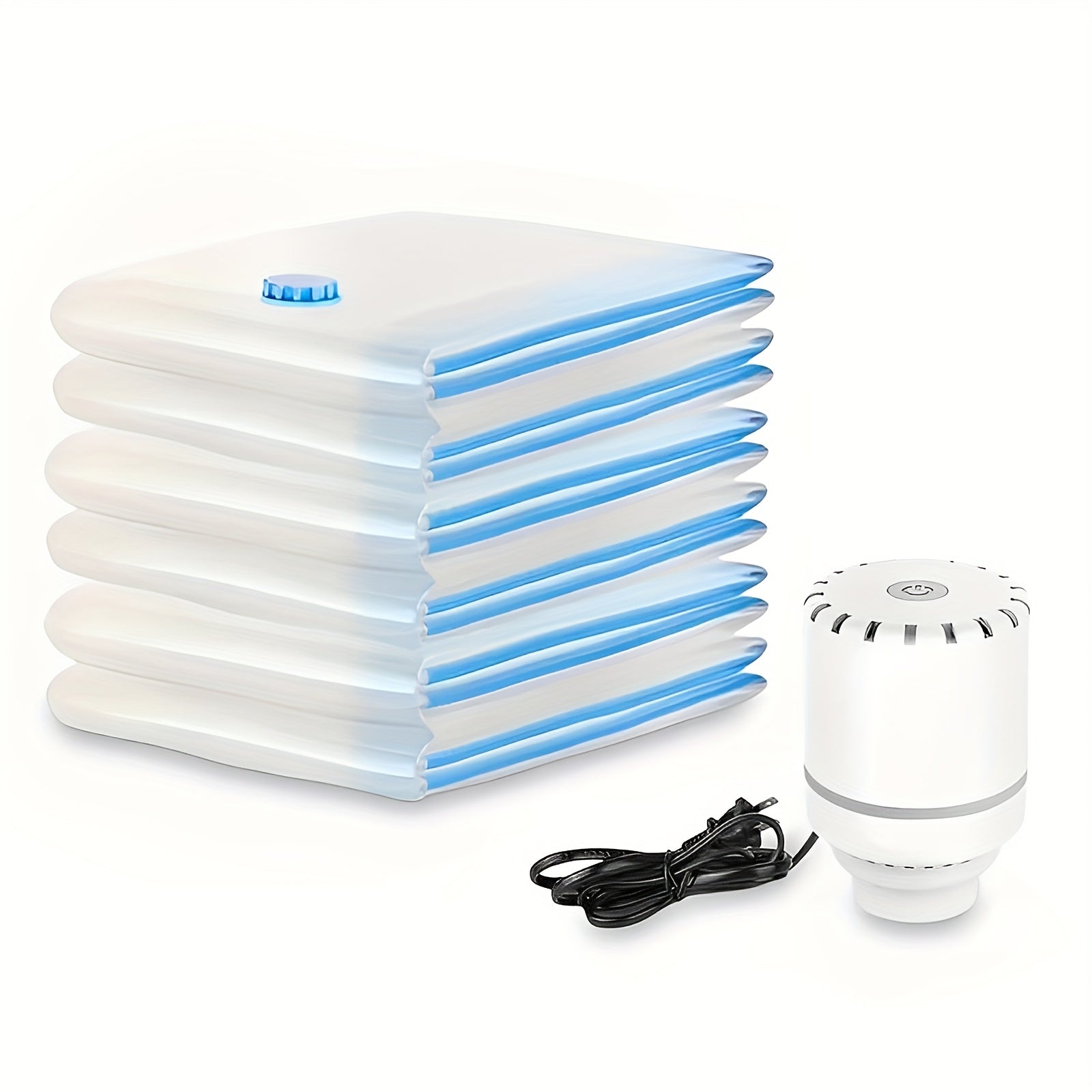 Vacuum Storage Bags, Thickened Reusable Space Saver Bags, 6-Pack with Electric Air Pump, for Clothes Bedding Mattresses, 31.5x23.6in, 110V US Plug & Zipper Closure, Multi-Purpose Home & Travel Organizer