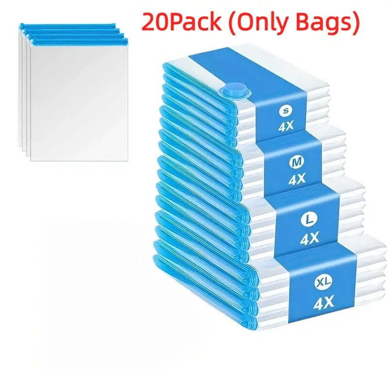 Spacesaver Vacuum Storage Bags with Air Pump - Vacuum Seal Bags for Clothing, Comforters, Blankets - Reusable Compression Bags for Travel, Moving, Organization - 4S, 157.48inch, 1.06gal, 4Jumbo Sizes 1x Pump- Pack Of 21,, Pack Of 20