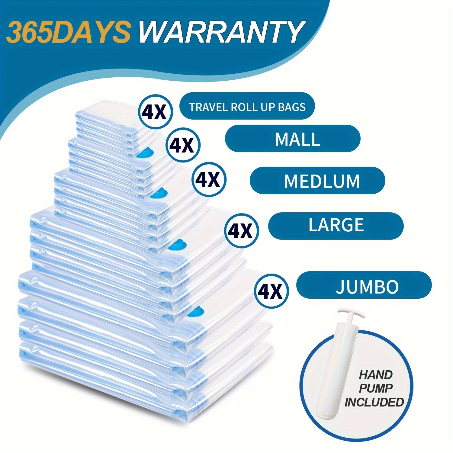 Vacuum Storage Bags Jumbo Vacuum Storage Bags, Vacuum Seal Bags for Clothing, Travel Space Saver Bags for Luggage Clothes Pillows Comforters Blankets Bedding 8pcs 10pcs 12pcs 20pcs 30pcs