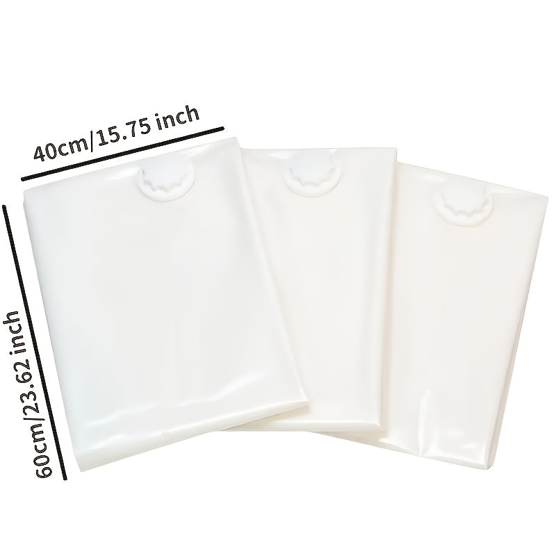 Set of 5 Large Vacuum Storage Bags with a Manual Pump - Protects Against Dust And Moisture, Features a Zipper Closure - Ideal for Clothing, Bedding, Dorm Rooms, And Moving, a Must-Have for Relocation. Zippered Storage Bag. Secure Closure