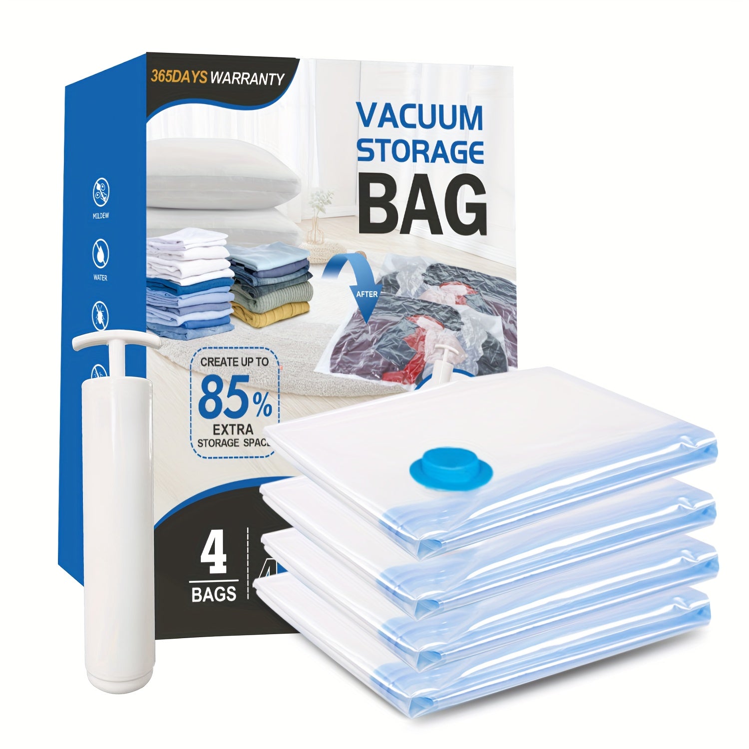 Vacuum Storage Bags Jumbo Vacuum Storage Bags, Vacuum Seal Bags for Clothing, Travel Space Saver Bags for Luggage Clothes Pillows Comforters Blankets Bedding 8pcs 10pcs 12pcs 20pcs 30pcs